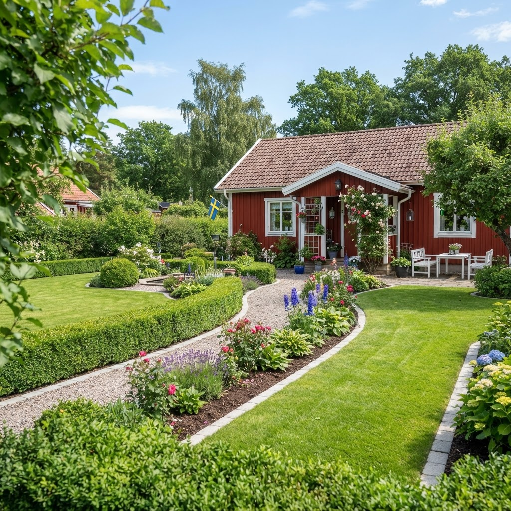 Efter – Gräsmatta & rabatter