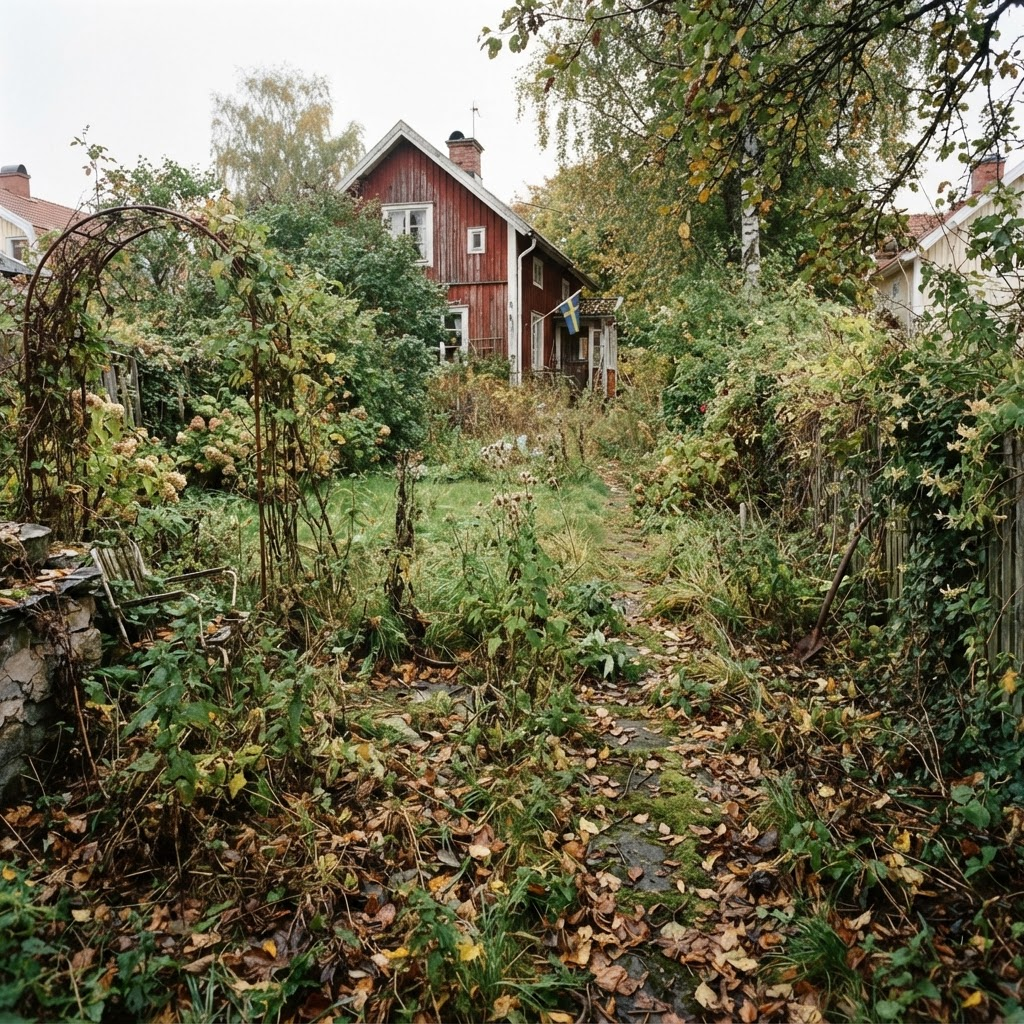 Före – Gräsmatta & rabatter